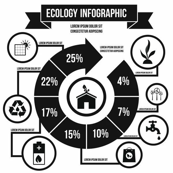 Ecología Infografía, estilo simple — Vector de stock