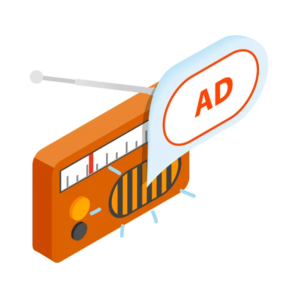 Icono de publicidad de radio, estilo isométrico 3d — Archivo Imágenes Vectoriales