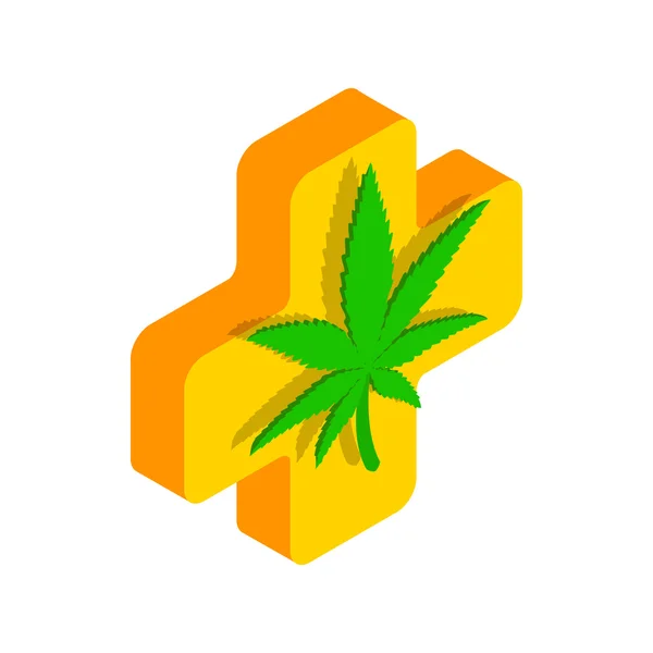 Marihuana list s ikonou kříž — Stockový vektor