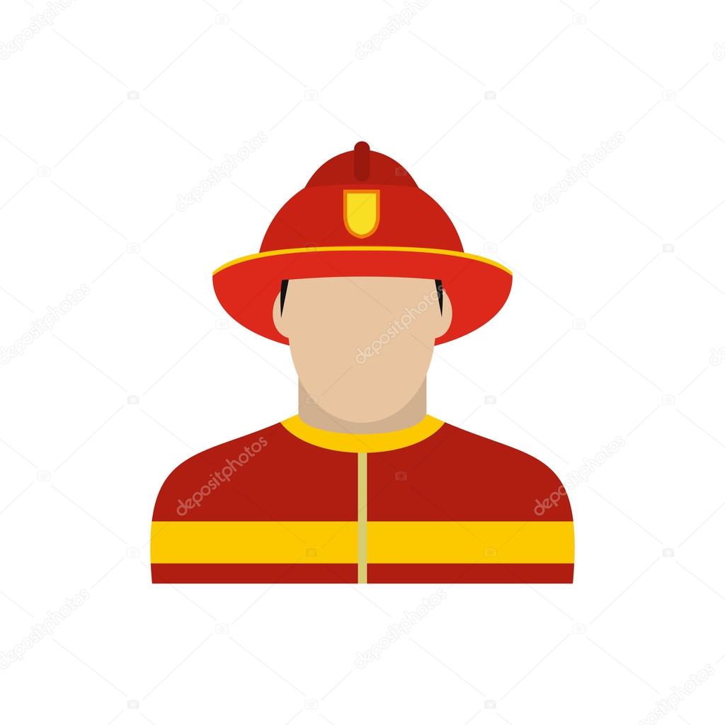 Fireman icon flat