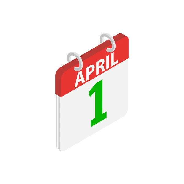 April 1, April Fools Day calendar icon — Stock Vector