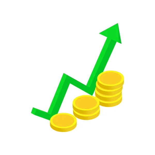 Ícone de crescimento financeiro, estilo 3D isométrico —  Vetores de Stock