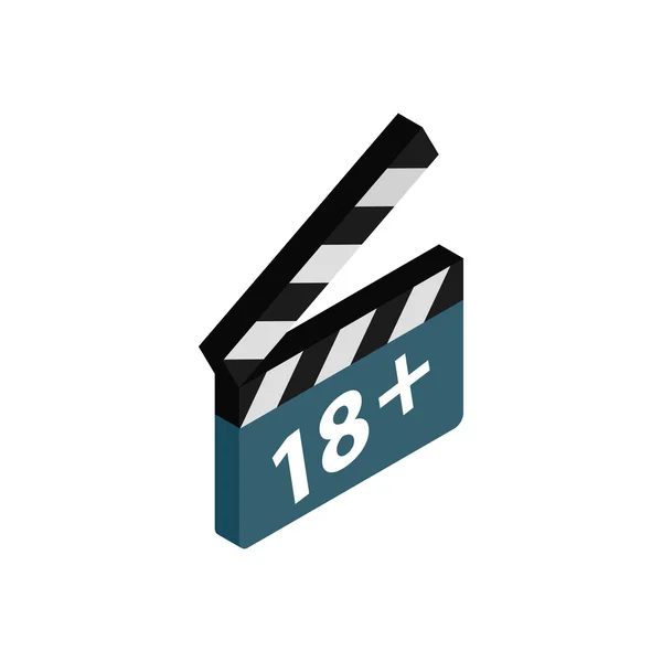 Film klepel met tarief 18 plus pictogram — Stockvector