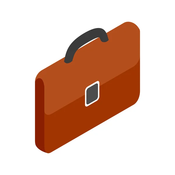 Icono del maletín de negocios marrón, estilo isométrico 3d — Vector de stock