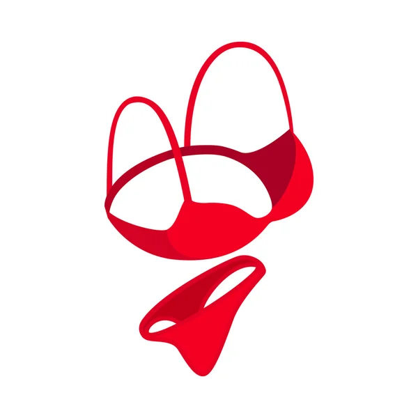 Ref. Red lingerie icon, isometric 3d style — стоковый вектор