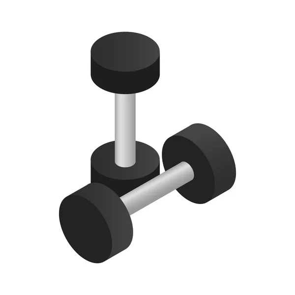 Pair of dumbbell icon, isometric 3d style — Stock Vector