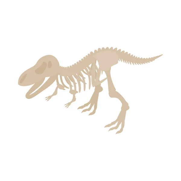 Ikone des Dinosaurierskeletts, isometrischer 3D-Stil — Stockvektor