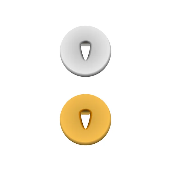 Fém pushpins ikon, reális stílus — Stock Vector