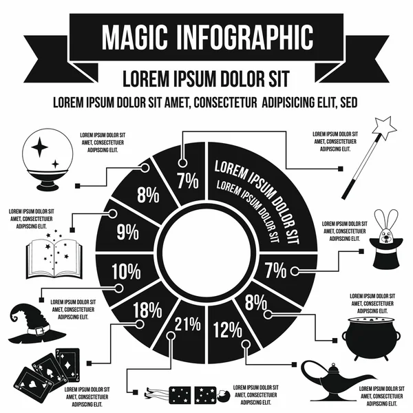 Magisk infografisk, enkel stil – stockvektor