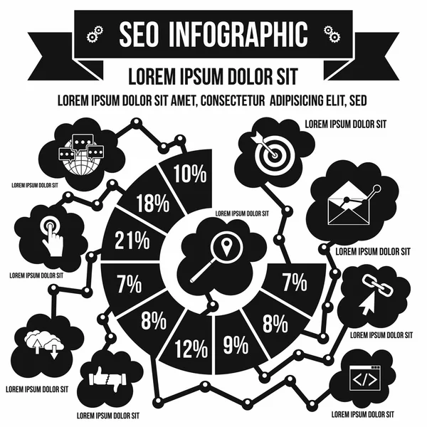 SEO infographic, eenvoudige stijl — Stockvector