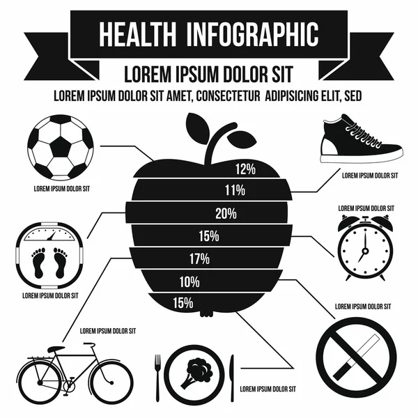 Gesundheitsinfografik, einfacher Stil — Stockvektor