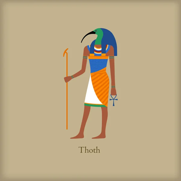 Thoth - Dios de la sabiduría y el conocimiento icono, estilo plano — Vector de stock