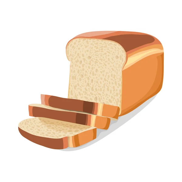 Icono de pan en rodajas de trigo, estilo de dibujos animados — Vector de stock