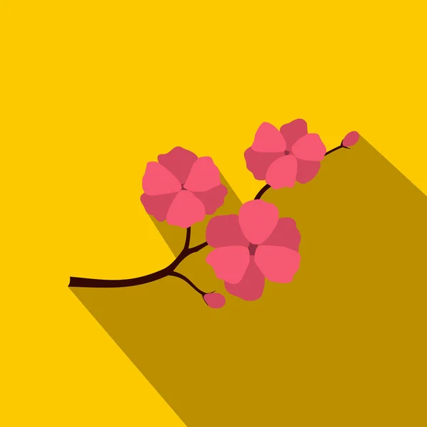 Sakura icon, flat style — Stock Vector