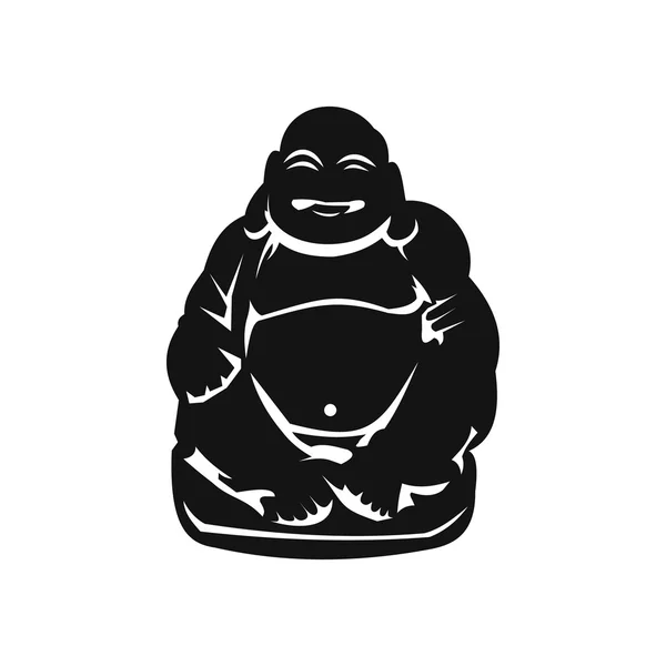 Hotei or Budai, Japanese Netsuke icon — Stock Vector