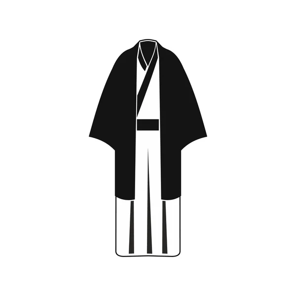 Black japanese kimono icon, simple style — Stock Vector