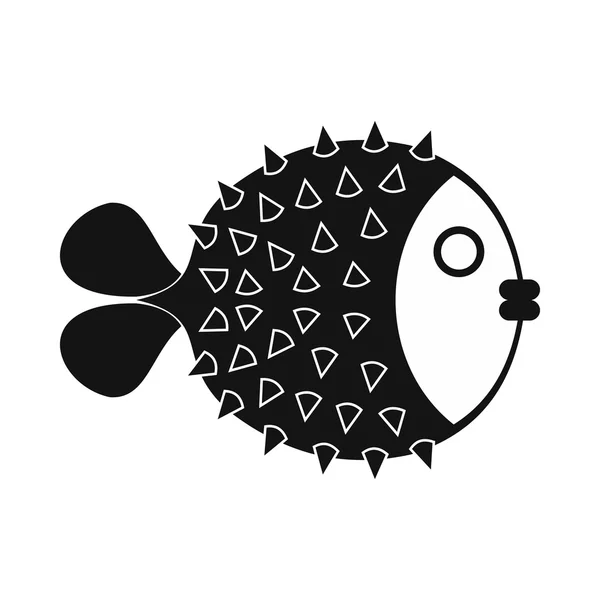Fugu skarpa fisk ikon, enkel stil — Stock vektor