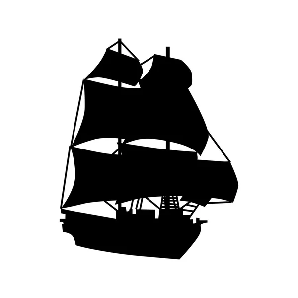 帆船のシルエット — ストックベクタ
