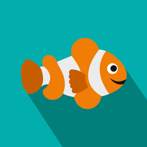 Icône drapeau poisson-clown, style plat — Image vectorielle