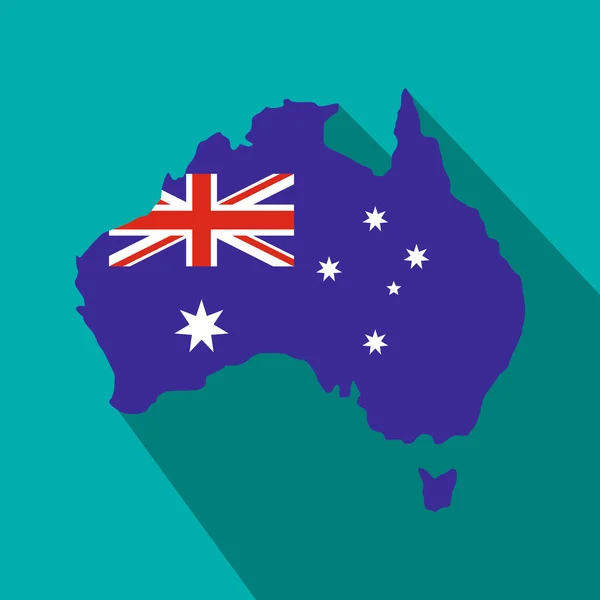 Mapa Austrálie s obrazem státní vlajky — Stockový vektor