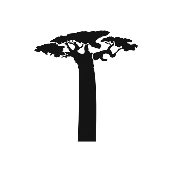Baobab fa ikon, egyszerű stílus — Stock Vector