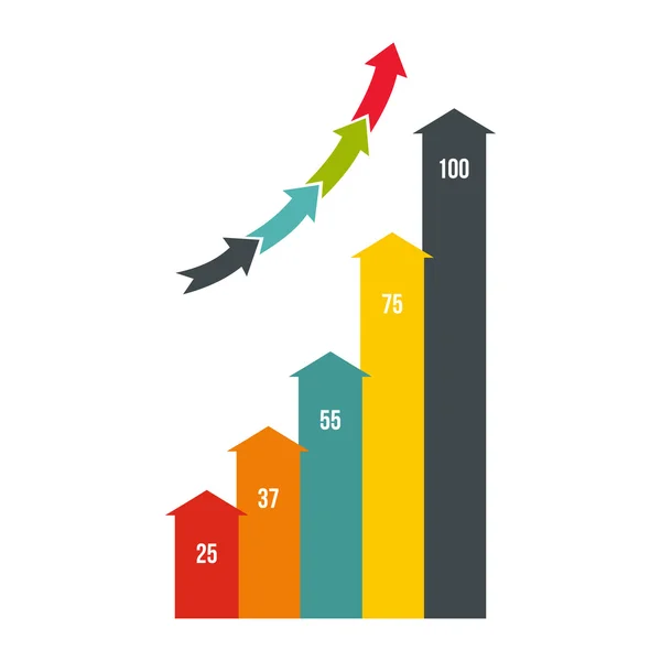 Ícone de gráfico de negócios, estilo plano —  Vetores de Stock