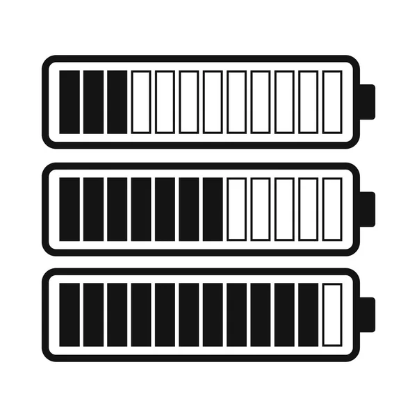 Bateria com diferentes níveis de carga ícone —  Vetores de Stock