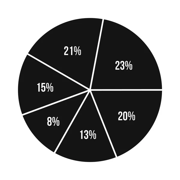 Icona diagramma percentuale, stile piatto — Vettoriale Stock