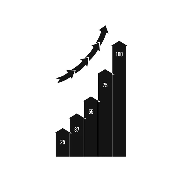 Ícone gráfico de negócios, estilo simples —  Vetores de Stock