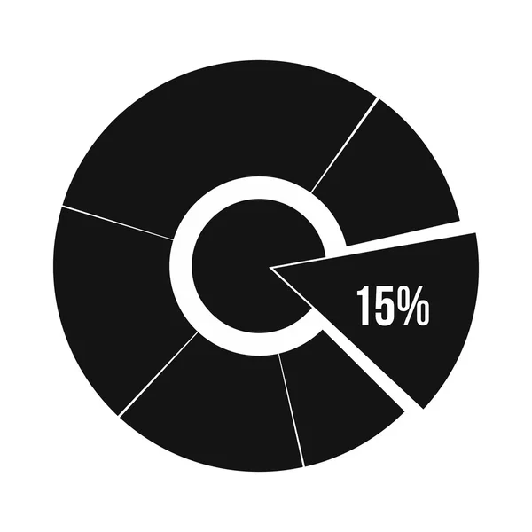 Icona diagramma percentuale, stile semplice — Vettoriale Stock