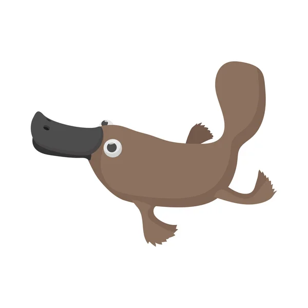 Australian platypus icon, cartoon style — Stock Vector