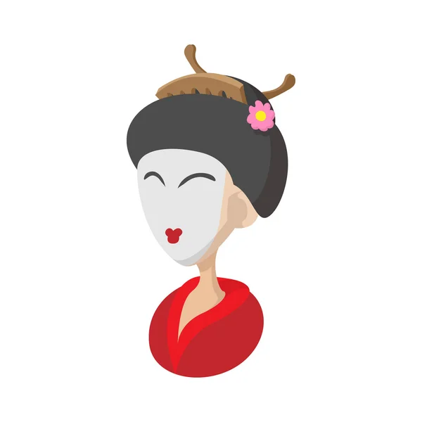 stock vector Geisha icon, cartoon style