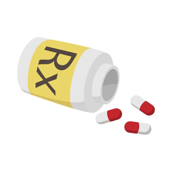 Píldoras de la prescripción icono, estilo de dibujos animados — Archivo Imágenes Vectoriales