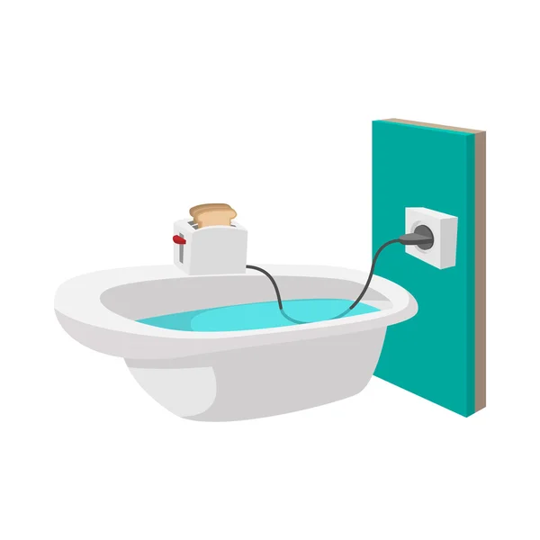 Tostadora en el borde de un icono de la bañera — Vector de stock