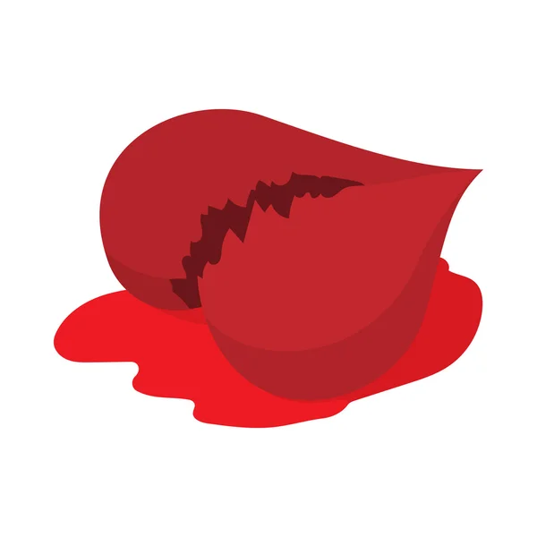 Icona del cuore spezzato, stile cartone animato — Vettoriale Stock