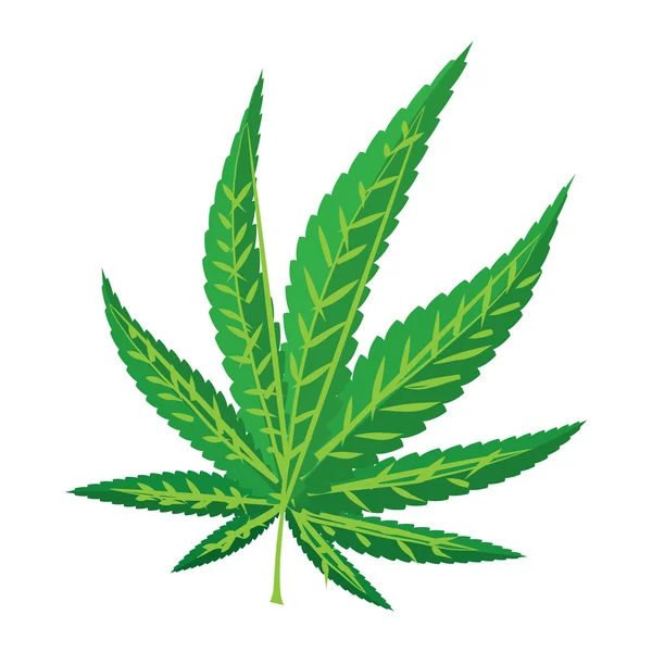 Marihuana list ikona, kreslený styl — Stockový vektor