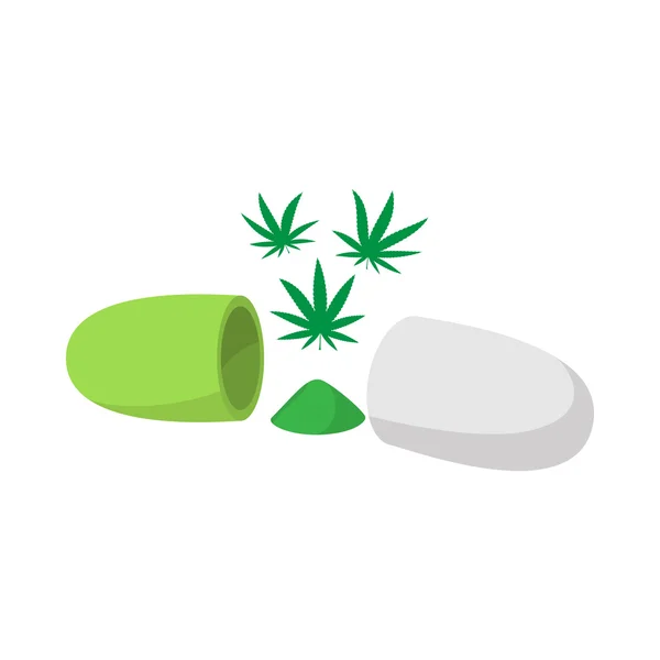 Medical marijuana pill icon, isometric 3d style — Stock Vector