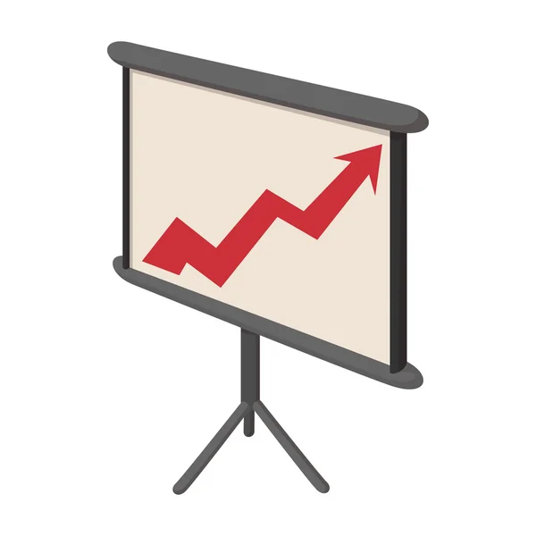 Tela de apresentação com ícone de gráfico, estilo dos desenhos animados —  Vetores de Stock