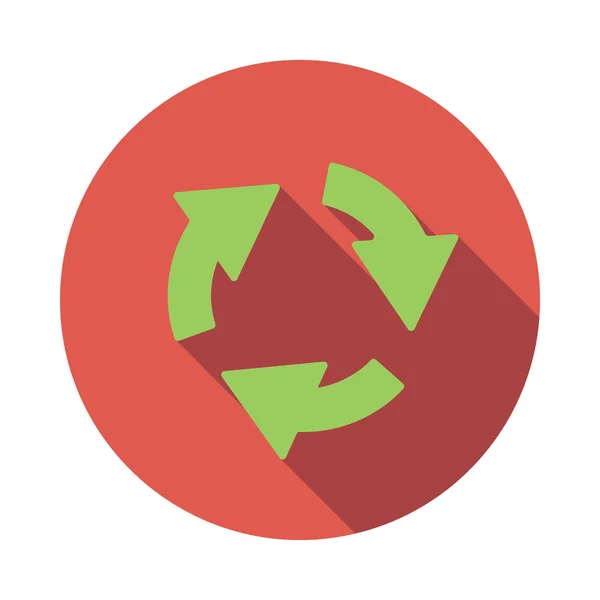Icono de flechas circulares verdes, estilo plano — Vector de stock
