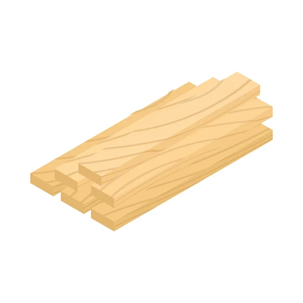 Wood planks icon, isometric 3d style — Stock Vector