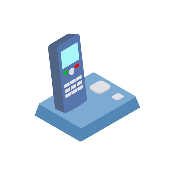 Wireless telephone icon, isometric 3d style — Stock Vector