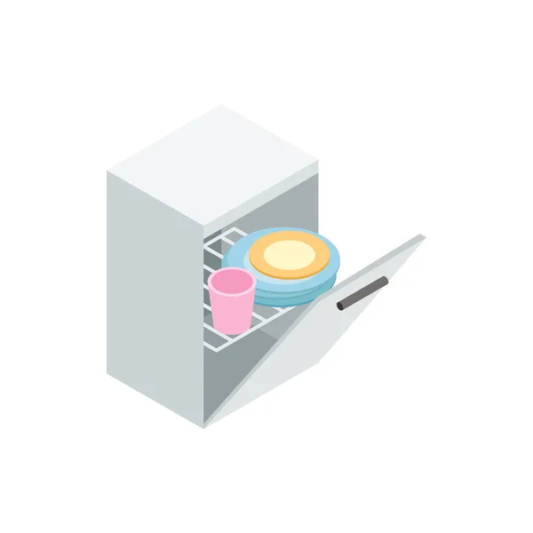 Dishwasher icon, isometric 3d style — Stock Vector