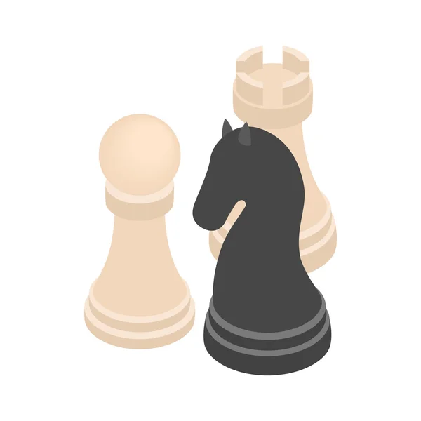 Chess cijfers pictogram, isometrische 3D-stijl — Stockvector