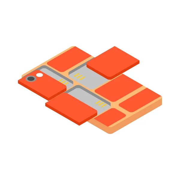 Modulaire smartphone pictogram, isometrische 3D-stijl — Stockvector