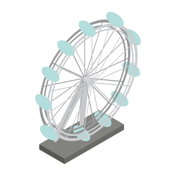 Ferris wheel icon, isometric 3d style — Stock Vector