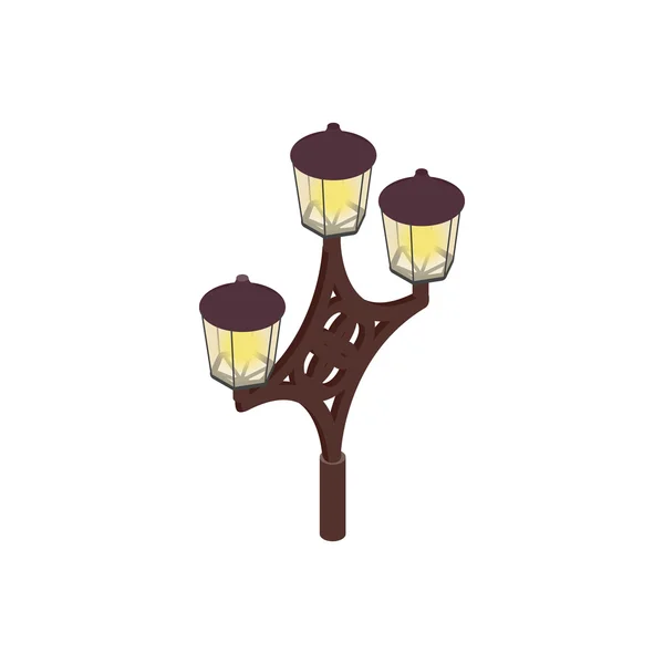 Un icono de poste de lámpara adornado, estilo isométrico 3d — Vector de stock
