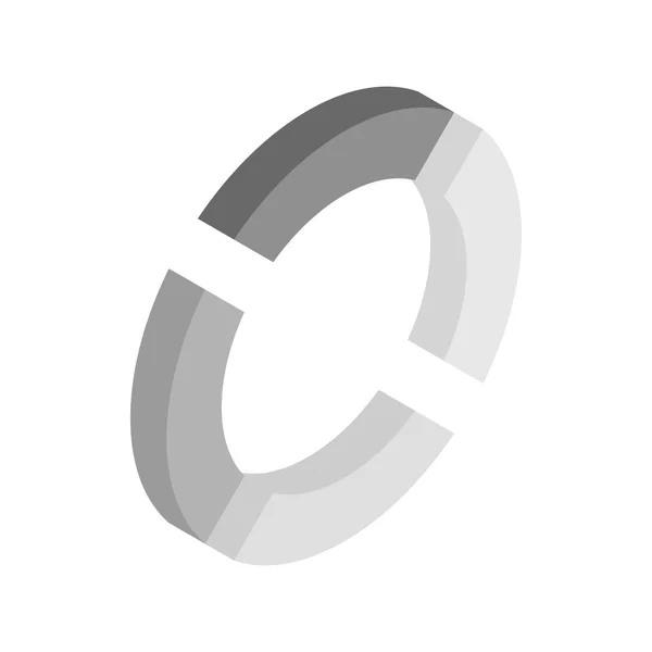 Icona barra di caricamento cerchio, stile isometrico 3d — Vettoriale Stock