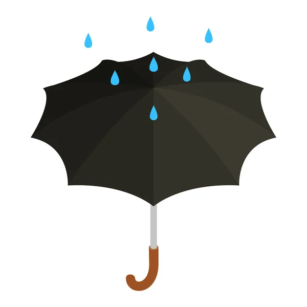 Paraguas negro con icono de lluvia, estilo isométrico 3d — Archivo Imágenes Vectoriales