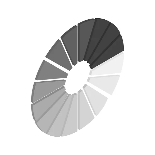 Icona barra di caricamento cerchio, stile isometrico 3d — Vettoriale Stock
