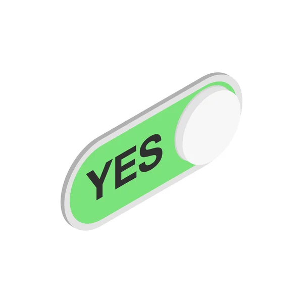 Verde botón redondo largo SI icono — Vector de stock
